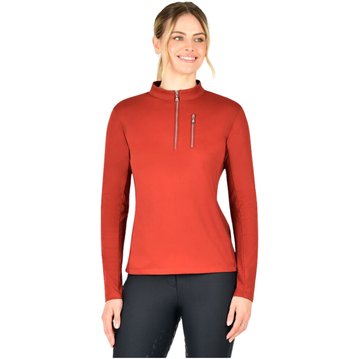 WeatherBeeta Womens Reno Long Sleeve Riding Top 1023216 - Red Ochre